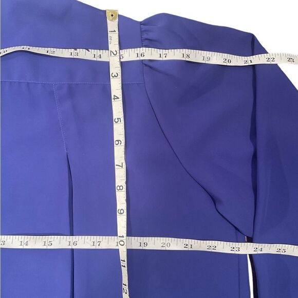 La Blouse Women’s Size 18W/38 Purple Silky Pleated Blouse Long Sleeve Top Shirt - Picture 9 of 12